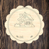 ASH Embroidery Hoop House Scallop Round