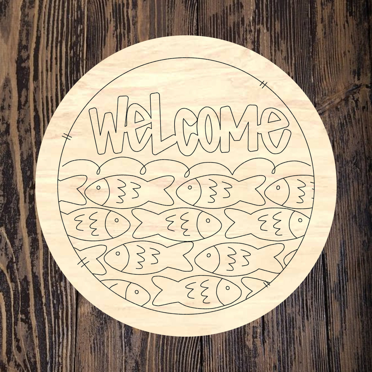 ASH Welcome Fish Round – Home Creations Milling & Signage
