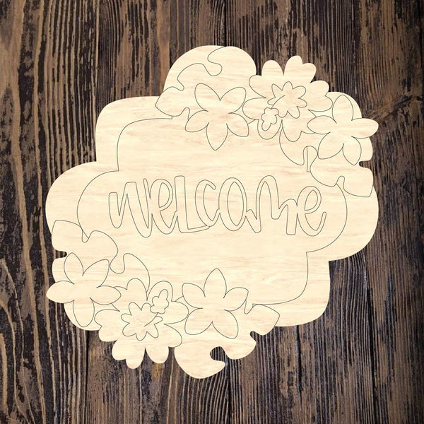 ASH Welcome Floral Plaque – Home Creations Milling & Signage