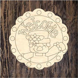 ASH Welcome Scarecrow Scallop Round