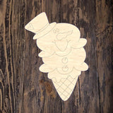 BRB Snowman Ice Cream Cone