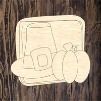 CRG Pilgrim Hat with Pumpkin Plaque