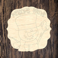 CRG Welcome Friends Snowman Plaque