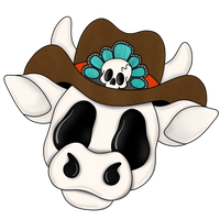 ROO Cute Cow Skull
