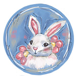 DOD Bunny with Flowers Round
