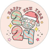 Happy New Year 2024 Disco Round