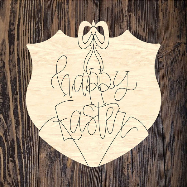 HHJ Happy Easter Crest with Bow