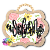 ABL Welcome Floral Plaque 1