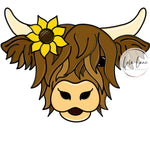 LLD Highland Cow with Sunflower