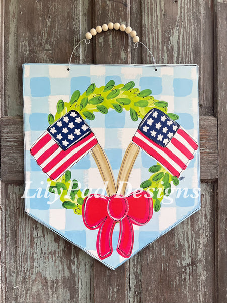 LPD Patriotic Flag Wreath Plaque