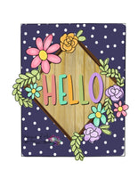 WWW Hello Floral Plaque