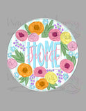WWW Floral Home Sweet Home Round