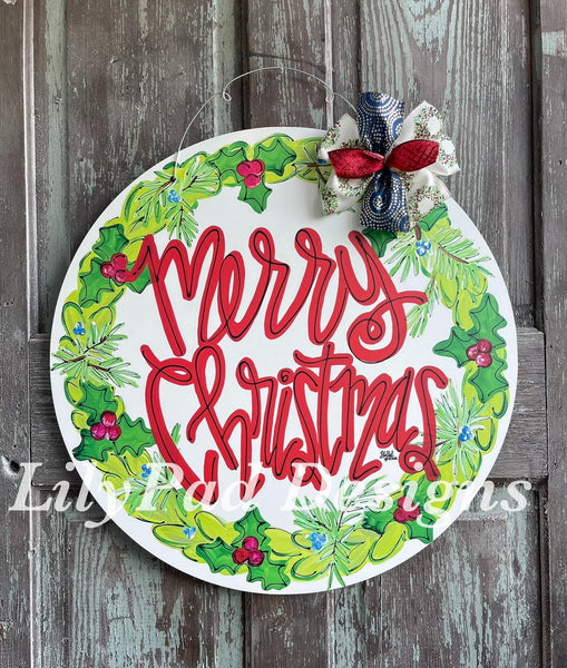 LPD Merry Christmas Holly Round