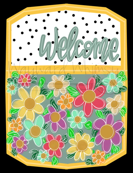 WWW Welcome Floral Plaque