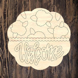 LPD Welcome Floral Scallop Round