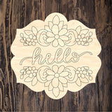 NBP Hello Floral Plaque