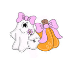 PBD Ghost Pumpkin Pink Ribbon