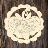 QMC Blessed Pumpkin Scalloped Round