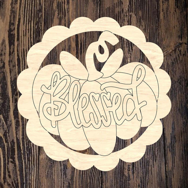 QMC Blessed Pumpkin Scalloped Round