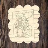 QMC Boo Skelly Scallop Plaque