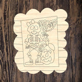 QMC Boo Skelly Scallop Plaque