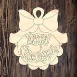 QMC Merry Christmas Scallop Ornament