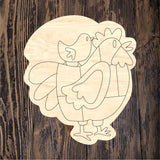 QMC Patchwork Chicken Welcome Plaque
