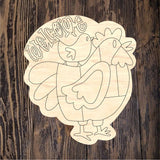 QMC Patchwork Chicken Welcome Plaque