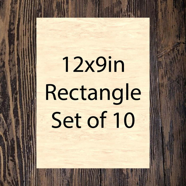 Rectangle 12x9 inch -Set of 10