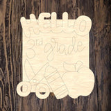 RLT Hello Third Grade Plaque