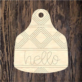 WHD Aztec Hello Cow Tag