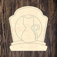 WHD Black Cat Headstone Silhouette