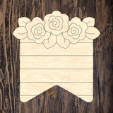 WHD Floral Striped Welcome Banner Flag