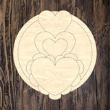 WHD Heart Trio Stack Round Frame