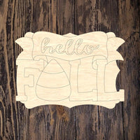 WHD Hello Fall Candy Corn Banner Frame