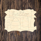 WHD Hello Fall Candy Corn Banner Frame