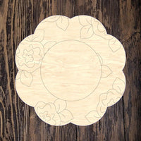 WHD Hello Floral Background Scalloped Frame