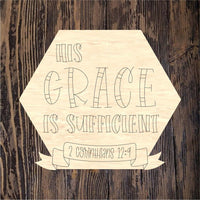 WHD His Grace Is Sufficient Banner Hexagon Frame