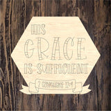 WHD His Grace Is Sufficient Banner Hexagon Frame