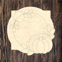 WHD Pumpkin Wreath Quatrefoil Frame