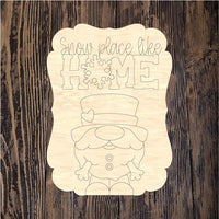 WHD Snow Place Like Home Snowman Gnome Frame