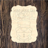 WHD Snow Place Like Home Snowman Gnome Frame