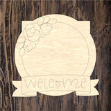 WHD Welcome Floral Quaterfoil Frame Banner