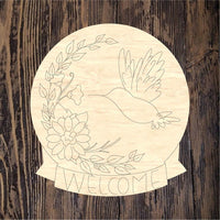 WHD Welcome Hummingbird Round Banner