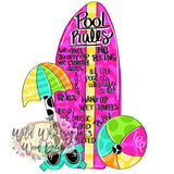 WLD Pool Rules Surf Board