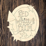 WLD Red White Boom Plaque