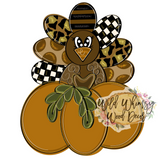 WLD Turkey Behind Pumpkin