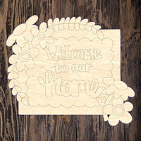 WLD Welcome to our Home Floral Plaque