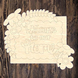 WLD Welcome to our Home Floral Plaque