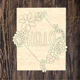 WWW Hello Floral Plaque